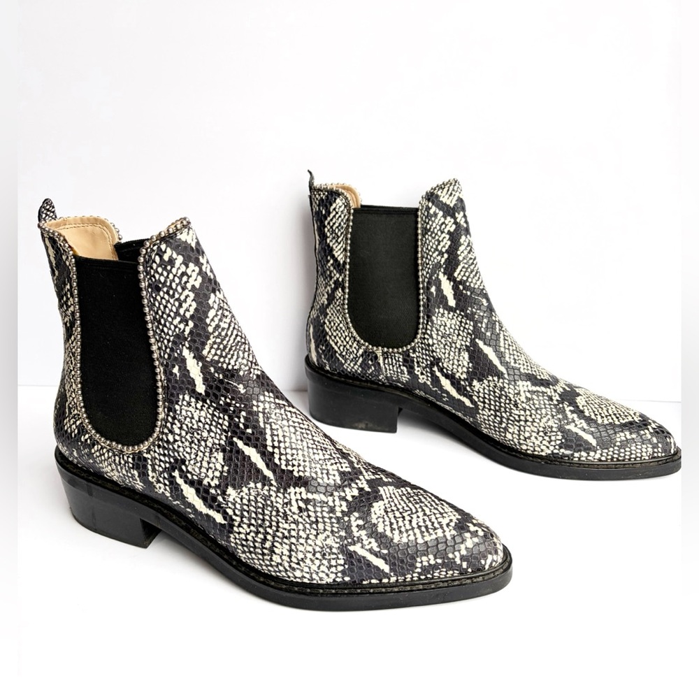 COACH Bowery Bootie ankle boots python Snakeskin NATURAL SZ 9.5